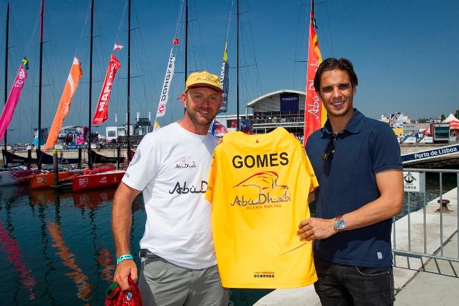 Benfica and Portugal superstar Nuno Gomes joined ADOR for the Lisbon In-Port Race - Volvo Ocean Race 2014-15 ©  Ian Roman / Abu Dhabi Ocean Racing